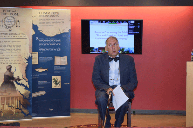 Edward C. Halperin, M.D., M.A., at the Fire and Freedom: Food and Enslavement in Early America" Exhibit