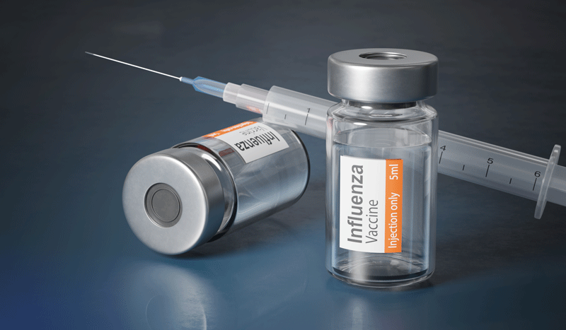 an influenza vaccine bottle