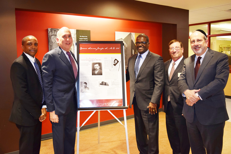 Hales Lobby group photo in honor of Sumner Janifer, Sr., M.D