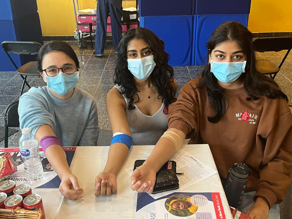 Students donate their time and blood during the NYMC blood drive