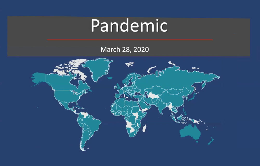 World Map of the COVID-19 Pandemic as of March 28th, 2020