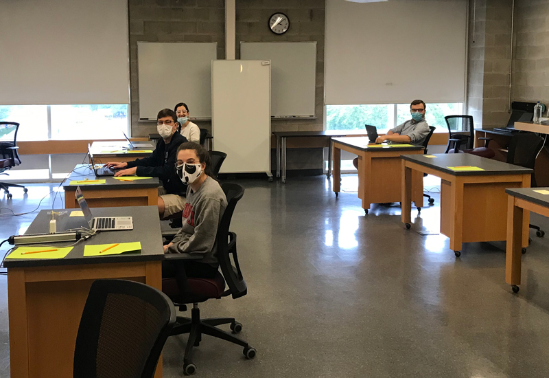 Students sitting in classroom