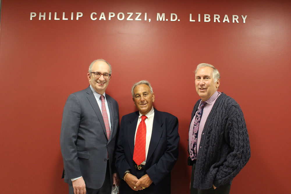 Alan Kadish, M.D., Philip D. Capozzi, M.D. ’96, and Edward C. Halperin, M.D., M.A.