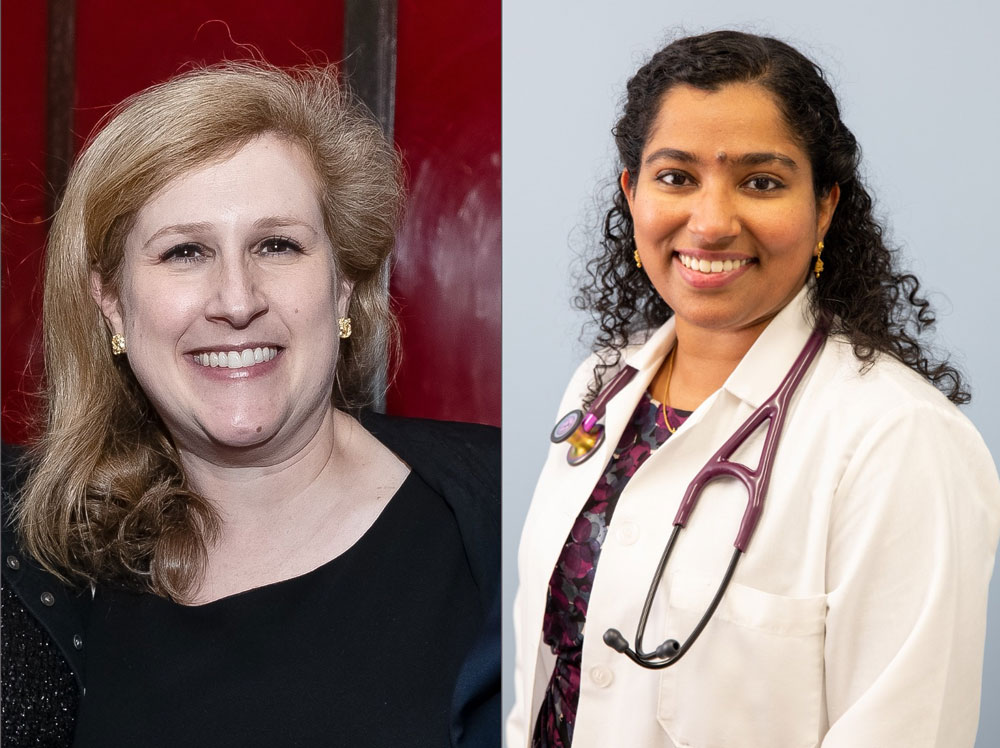 Monica Glina, Ed.D., left, and Aleena Paul, M.D., M.B.A., M.S.Ed.