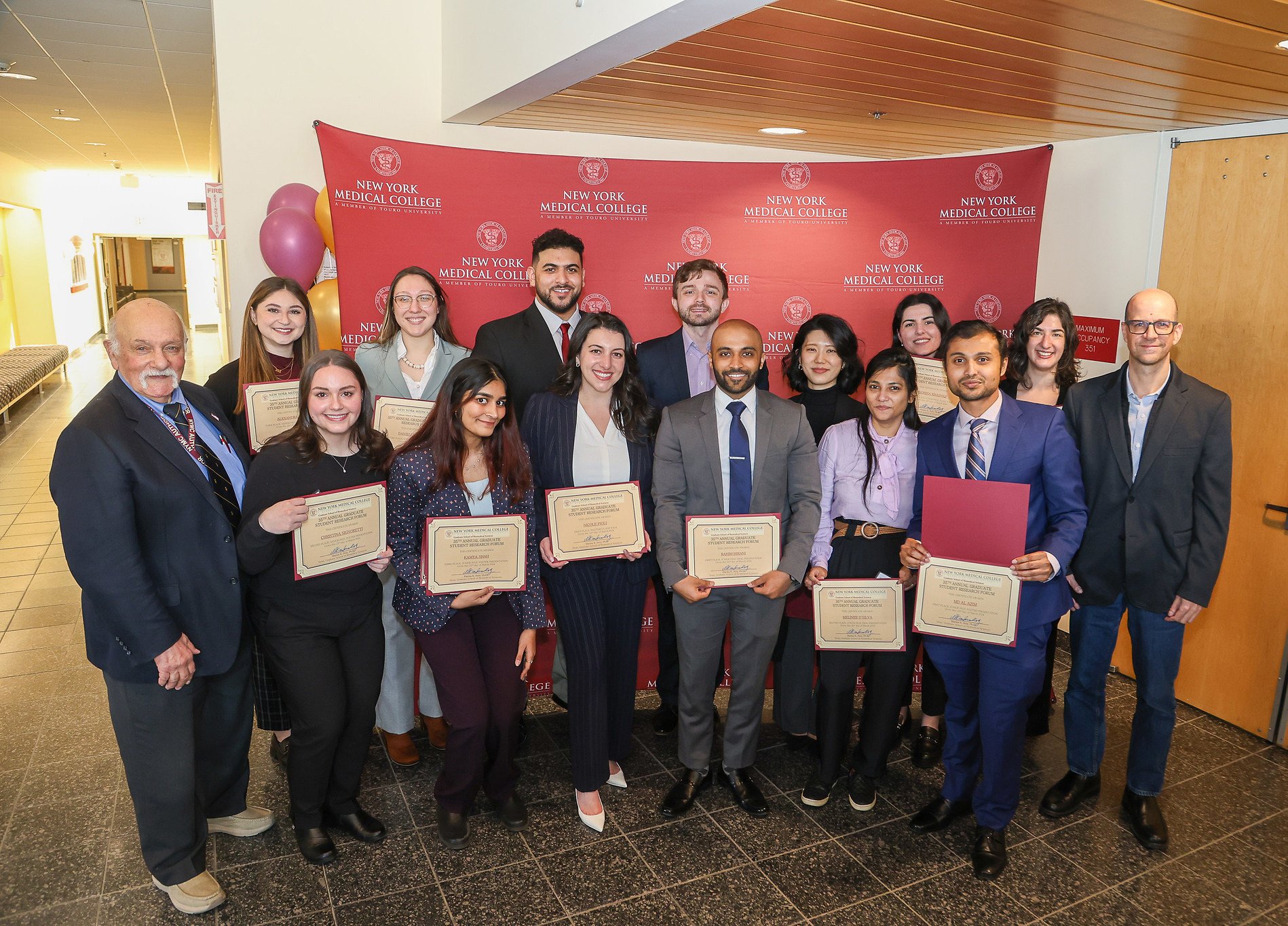 Graduate student awardees with awards with keynote speaker