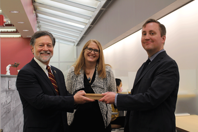 Peter Bentivegna, M.D. ’85, Marie T. Ascher, M.S., M.P.H., and Nicholas Webb, MSIS Group Headshot