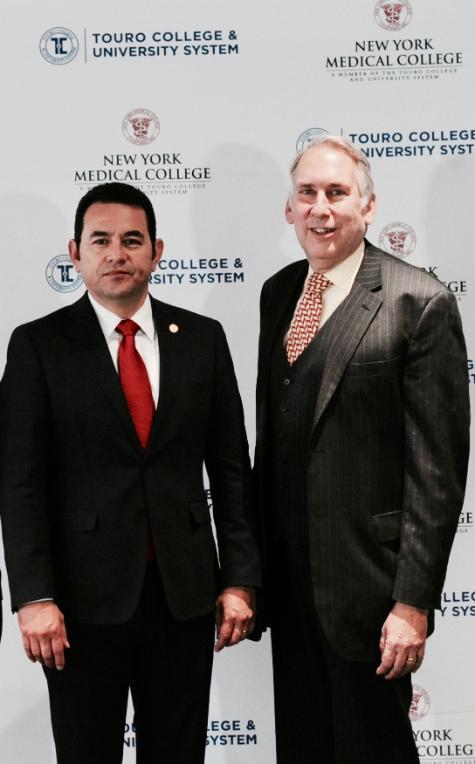President of Guatemala Jimmy Morales with Dr. Halperin, NYMC CEO