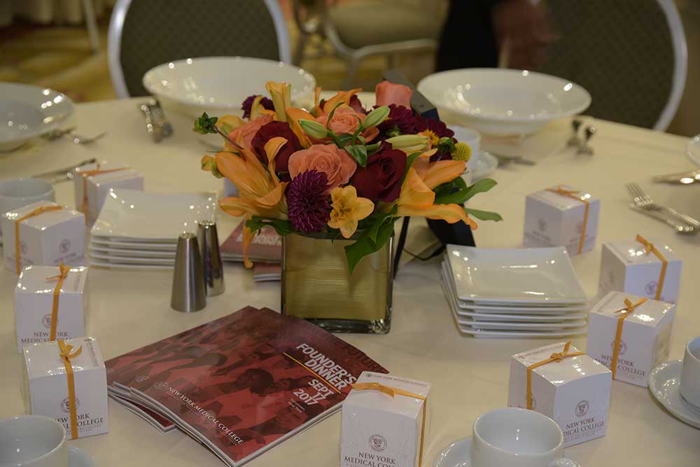 Founders Dinner: Set Table and Flowers 
<br />