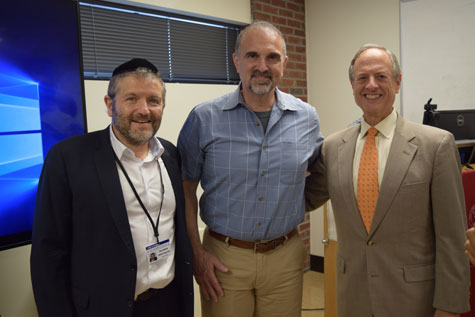 George D. Yancopoulos, M.D., Ph.D., center, Salomon Amar, D.D.S., Ph.D., left, and David Raab, right