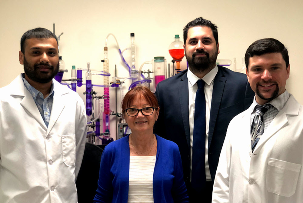 Pharmacology researchers Sakib Hossain, Michal Schwartzman, Victor Garcia and Jonathan Pascale Group Headshot