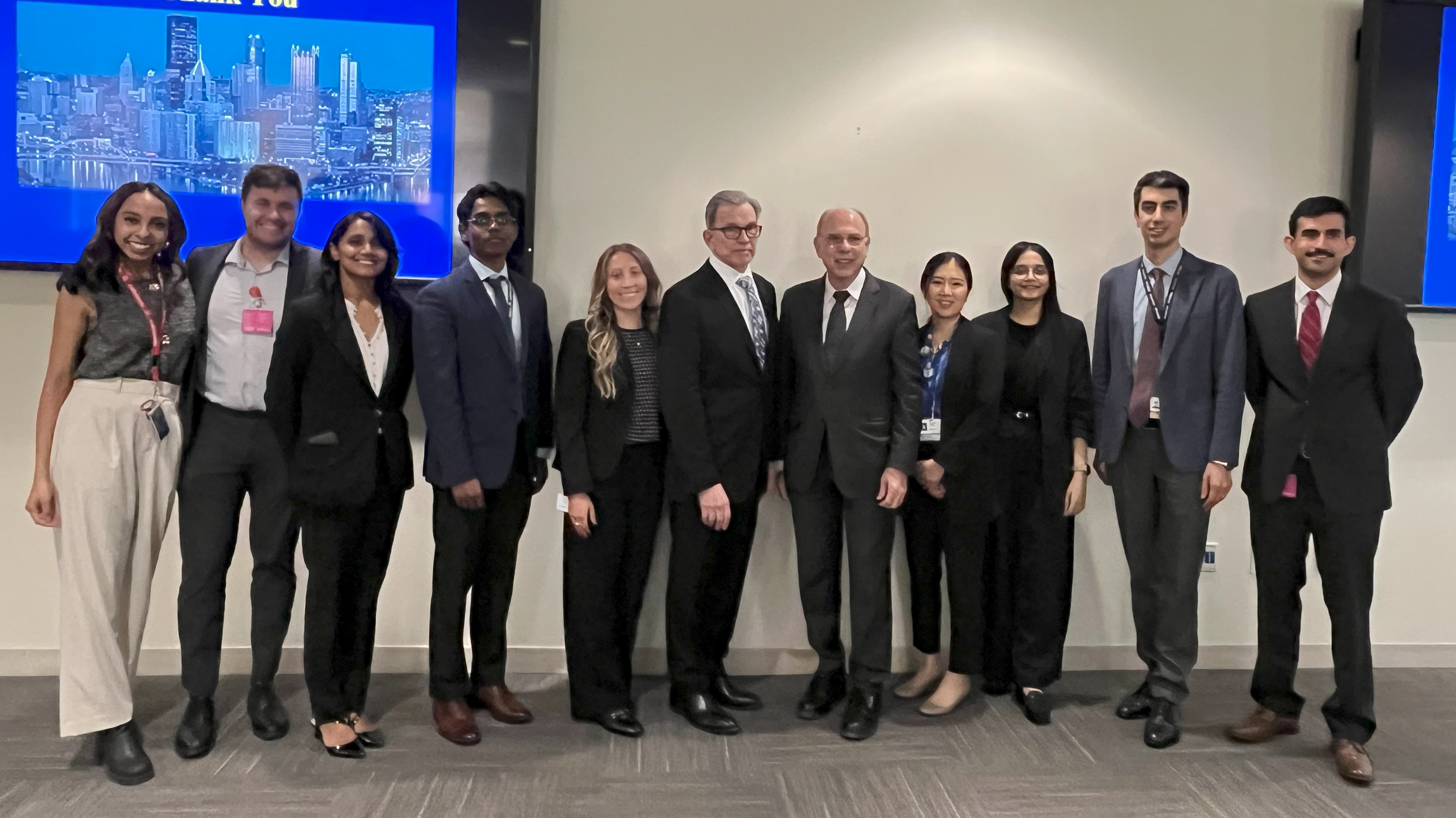 Louis DelGuercio Research Day award winners with keynote speaker and chair